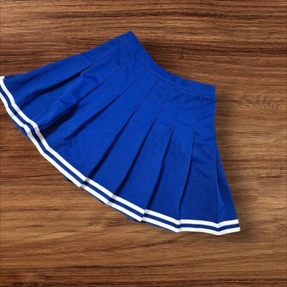 Team Leader Blue And White Cheerleader Mini Pleated Skirt - Picture 2 of 3